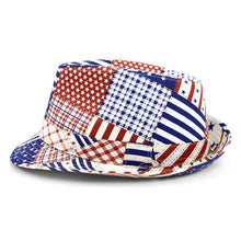Load image into Gallery viewer, Westend Spring/Summer Mixed USA Patterns American Flag Trilby Fedora Hat