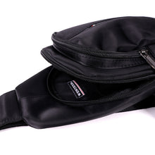 Load image into Gallery viewer, Nylon Crossbody Sling Bag - Adjustable Strap, Multi-Compartment - Black & Navy