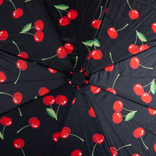 Load image into Gallery viewer, Nollia Compact Red Cherry Pattern Auto-Open Umbrella – 12" Travel Size, Wind-Resistant