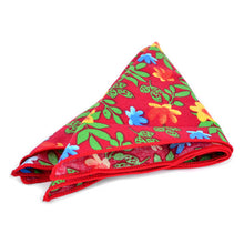 Load image into Gallery viewer, Feraricci Men’s Bright Floral Cotton Skinny Tie Gift Set – Includes Pocket Square & Lapel Flower (Red, Navy, or Black)