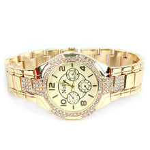 Load image into Gallery viewer, Nollia Gold Tone Ladies Dressy Watch – 38mm Quartz Fashion Watch with Crystal Bezel