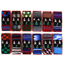 Load image into Gallery viewer, 12-Boxes Random Assorted Men's Socks Holiday Gift Set – 3 Pairs in Each Box | Perfect for Gifts