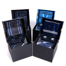 Load image into Gallery viewer, Clericci 12pc Men's Tie, Hanky & Cufflink Set in Fabric Box – Coordinated Collection