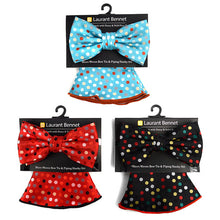 Load image into Gallery viewer, Laurant Bennet Polka Dot Banded Bow Tie & Matching Hanky Pocket Round Set
