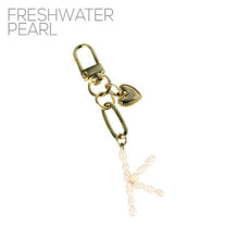 Load image into Gallery viewer, Nollia Pearl Initial Letter Charm – Elegant Monogram Bag Keychain