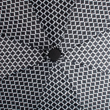 Load image into Gallery viewer, Nollia Compact Black Geometric Pattern Auto-Open Umbrella – 12" Travel Size, Wind-Resistant