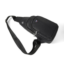 Load image into Gallery viewer, Black Minimalist Vegan Leather Sling Bag with O-Ring for Charms