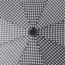 Load image into Gallery viewer, Nollia Compact Black & White Houndstooth Auto-Open Umbrella – 12" Travel Size, Wind-Resistant