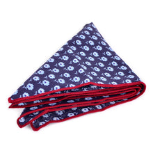 Load image into Gallery viewer, Feraricci Men’s Petite Flowers Cotton Skinny Tie Gift Set – Includes Matching Hanky & Lapel Flower (Red or Navy)