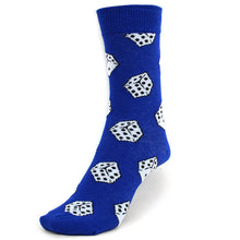 Load image into Gallery viewer, Women's Royal Blue Dice Pattern Novelty Socks