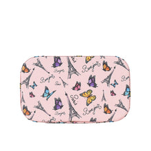 Load image into Gallery viewer, Nollia Medium Paris Butterfly Makeup Train Case – Pink Cosmetic Organizer with Mirror & Handle