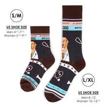 Load image into Gallery viewer, Parquet Health Care Heroes - Dr. Dog Ultra Premium Novelty Socks (Unisex)