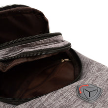 Load image into Gallery viewer, Gray Polyester Crossbody Sling Bag with Earphone Hole - Padded Interior