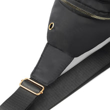 Load image into Gallery viewer, Ladies’ Black Crossbody Sling Bag with Gold Accents – Chic & Functional