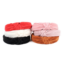 Load image into Gallery viewer, Nollia Pleated Solid "C" Shaped Headband – 12 Color Options