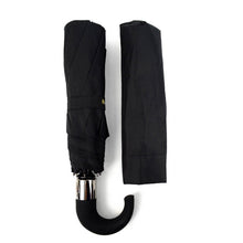 Load image into Gallery viewer, Parquet Black Compact Umbrella – Auto-Open, Rubberized Curved Handle, 12" Travel Size