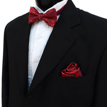 Load image into Gallery viewer, Laurant Bennet Paisley Pattern Banded Bow Tie & Matching Hanky Set