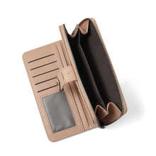 Load image into Gallery viewer, Nollia Ladies Classy Vegan Leather Long Tab Wallet – Black or Mauve