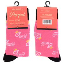 Load image into Gallery viewer, Women's Pink "Queen" Novelty Socks