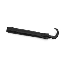 Load image into Gallery viewer, Parquet Black Telescopic Compact Umbrella – Manual Open, 12" Travel Size, Wind-Resistant
