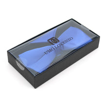 Load image into Gallery viewer, Umo Lorenzo Big & Tall Poly Satin Bow Tie & Hanky Set – 17 Colors