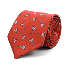 Load image into Gallery viewer, Parquet Martini Glass Pattern Novelty Tie – 4 Color Options