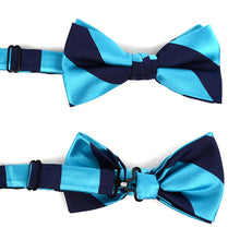 Load image into Gallery viewer, Laurant Bennet Two-Tone Diagonal Bow Tie & Matching Hanky Set