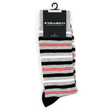 Load image into Gallery viewer, Feraricci Men's Multicolor Striped Dress Socks