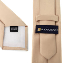 Load image into Gallery viewer, Umo Lorenzo Solid Satin Tie & Matching Hanky Set – 3.25" Poly Neck Tie