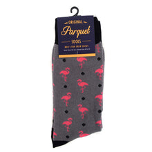 Load image into Gallery viewer, Parquet Men’s Flamingo Novelty Crew Socks