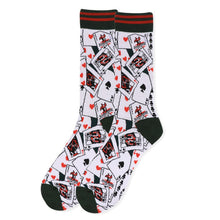 Load image into Gallery viewer, Parquet Men’s Playing Card Pattern Crew Socks