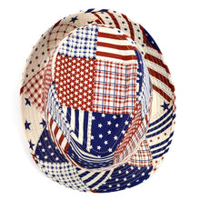 Load image into Gallery viewer, Westend Spring/Summer Mixed USA Patterns American Flag Trilby Fedora Hat
