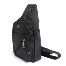 Load image into Gallery viewer, Canvas Crossbody Sling Bag with Headphone Jack – Durable & Stylish