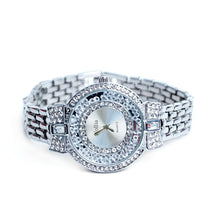 Load image into Gallery viewer, Nollia Silver Tone Ladies Dressy Watch – 35mm Crystal Bow Accent Bracelet Watch