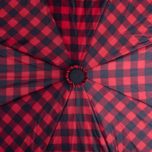 Load image into Gallery viewer, Nollia Compact Gingham Pattern Auto-Open Umbrella – 12" Travel Size, Black or Red
