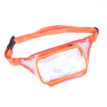 Load image into Gallery viewer, Westend Clear PVC Fanny Pack with orange trim and two compartments