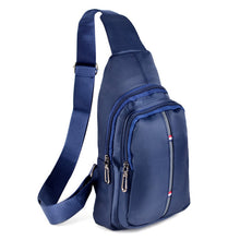 Load image into Gallery viewer, Nylon Crossbody Sling Bag - Adjustable Strap, Multi-Compartment - Black & Navy