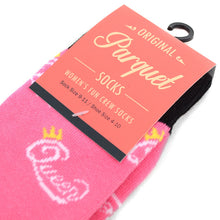 Load image into Gallery viewer, Women's Pink "Queen" Novelty Socks