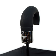 Load image into Gallery viewer, Parquet Black Compact Umbrella – Auto-Open, Rubberized Curved Handle, 12" Travel Size