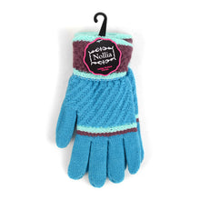 Load image into Gallery viewer, Nollia Women’s Knit Winter Gloves – Soft Stretchable Gloves in Red, Fuchsia & Turquoise