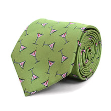 Load image into Gallery viewer, Parquet Martini Glass Pattern Novelty Tie – 4 Color Options
