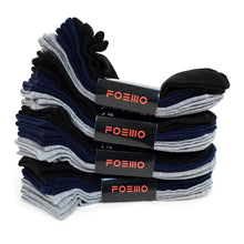 Load image into Gallery viewer, Men's Quarter-Cut Socks – 6 Pairs, Mixed Colors (2 Black, 2 Navy, 2 Gray)