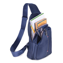Load image into Gallery viewer, Nylon Crossbody Sling Bag - Adjustable Strap, Multi-Compartment - Black & Navy