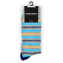 Load image into Gallery viewer, Feraricci Men's Multicolor Striped Dress Socks