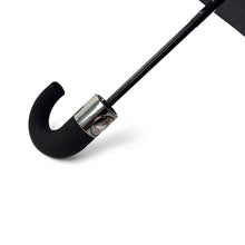 Load image into Gallery viewer, Parquet Black Compact Umbrella – Auto-Open, Rubberized Curved Handle, 12" Travel Size