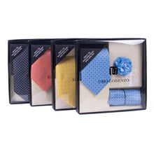 Load image into Gallery viewer, Umo Lorenzo 12-Piece Pattern Tie, Hanky & Lapel Pin Box Set