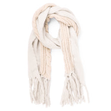 Load image into Gallery viewer, Ladies Chunky Mixed Knit Long Tassel Scarf