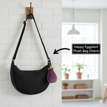 Load image into Gallery viewer, Happy Eggplant Plush Bag Charm