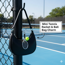 Load image into Gallery viewer, Mini Tennis Racket & Ball Bag Charm