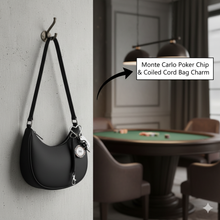 Load image into Gallery viewer, Monte Carlo Poker Chip & Coiled Cord Bag Charm